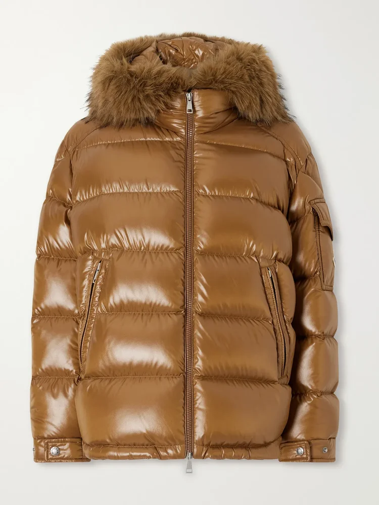 Hypolais hooded plush-trimmed quilted shell down jacket