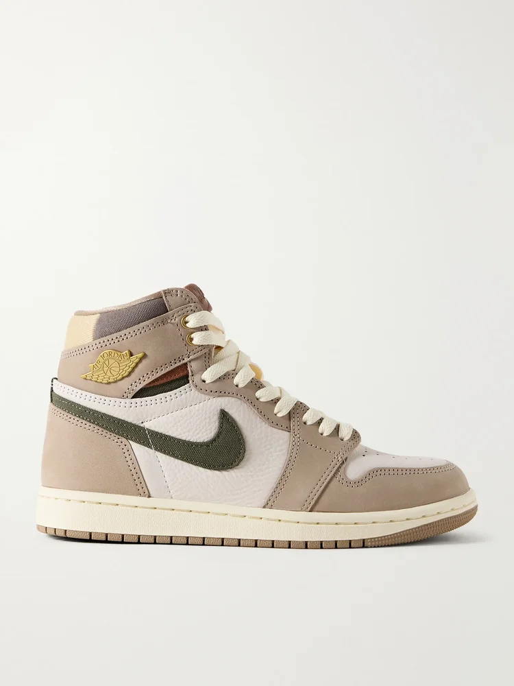 Air Jordan 1 Retro suede-trimmed leather sneakers