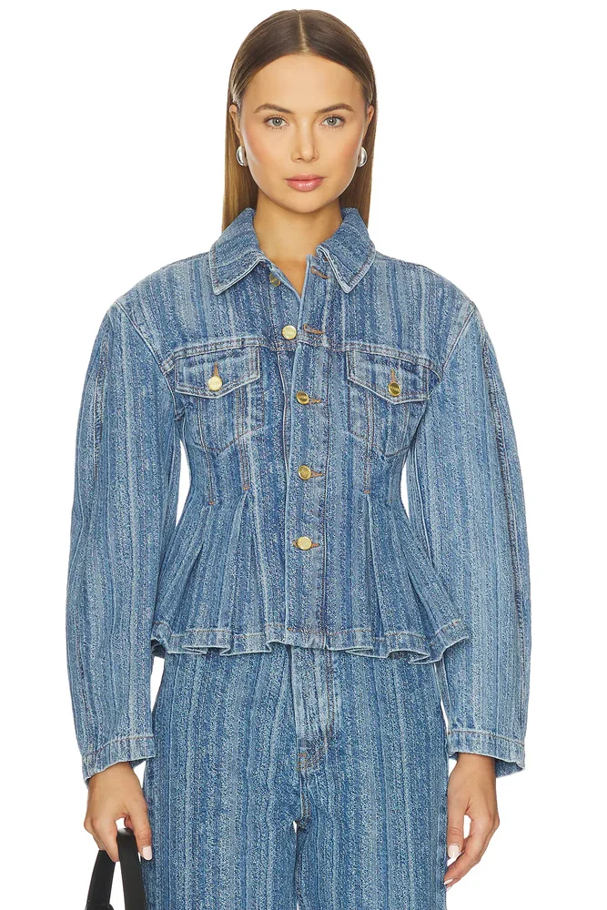 Structured Denim Fitted Jacket