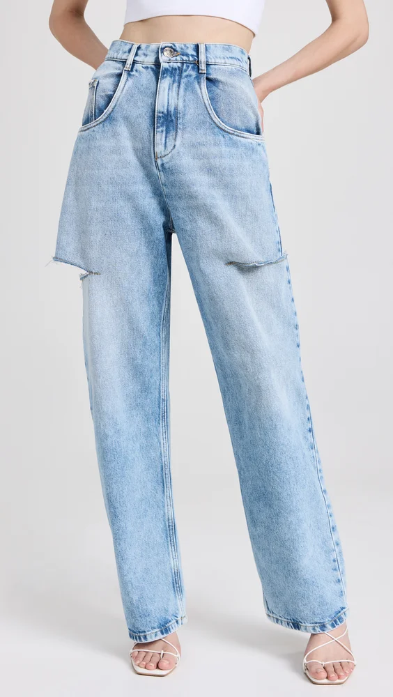 Denim Jeans with Slash Details