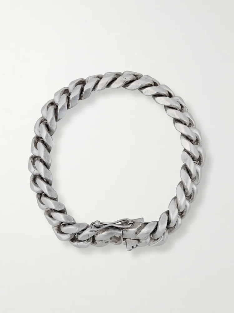 Vintage Heavy Curb 1990s Sterling Silver Bracelet