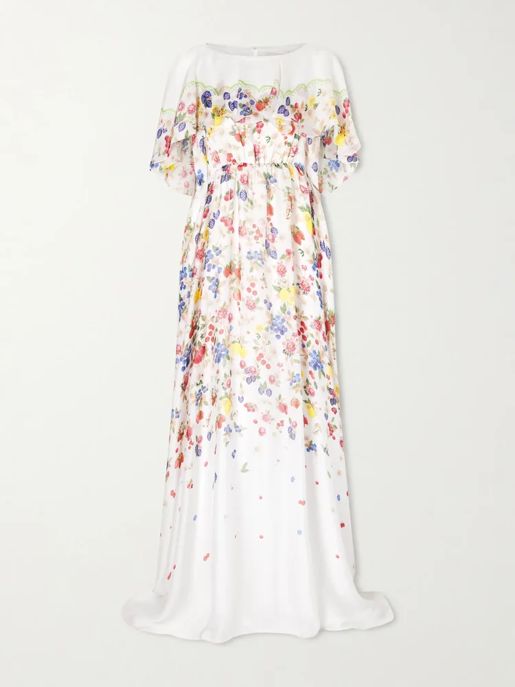 Floral-print chiffon maxi dress