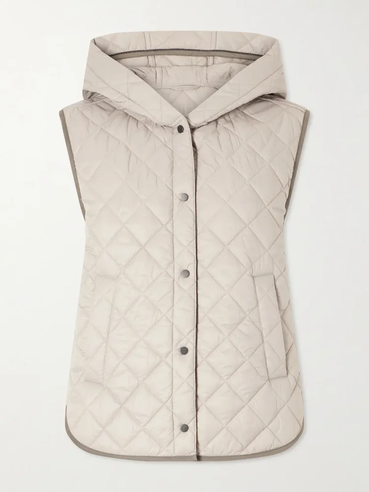 hooded quilted shell vest