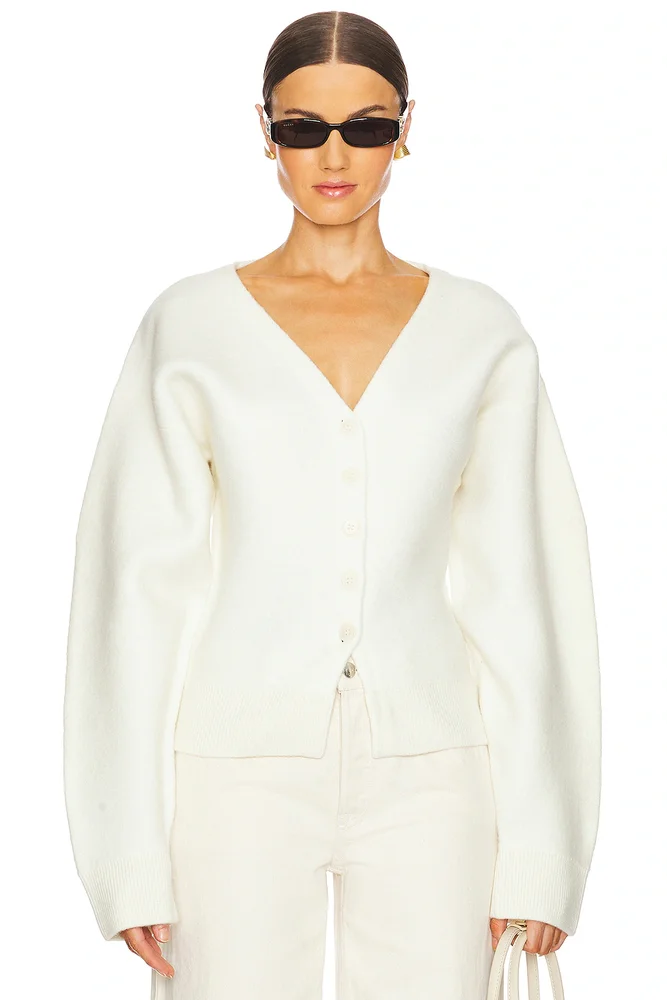 Black Cotton Chloe Cable Knit Cardigan with Jewel Buttons