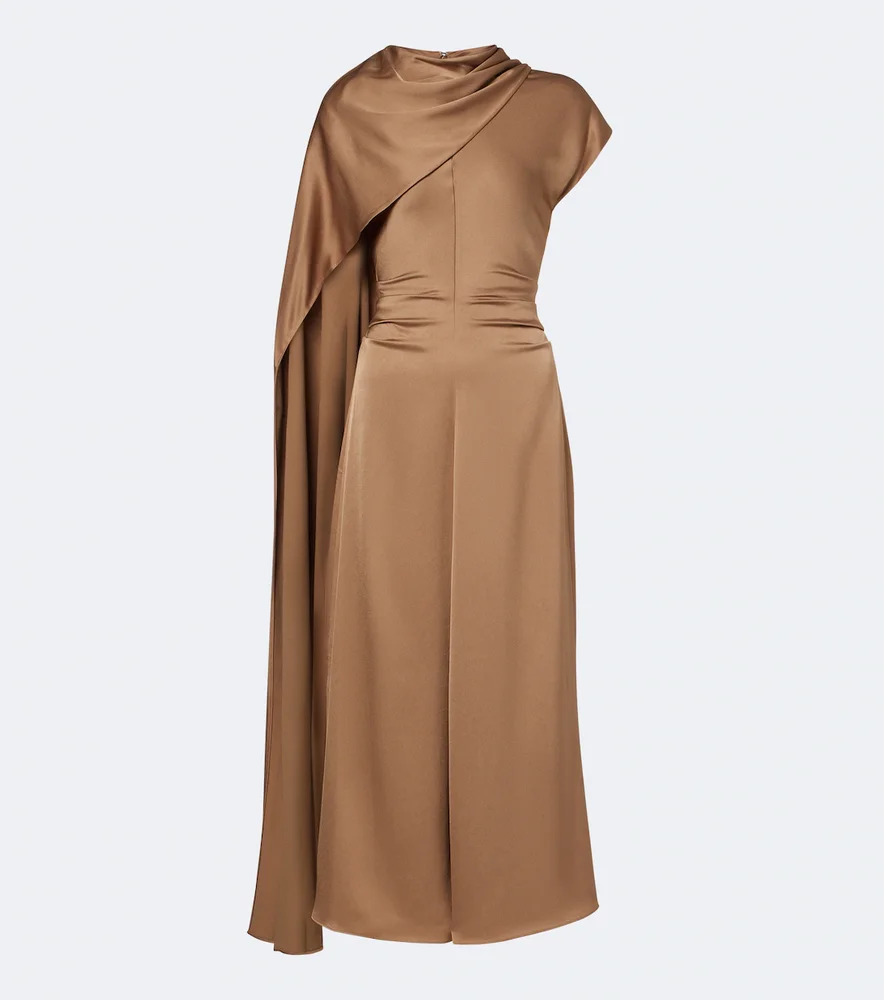 Jacka caped satin midi dress