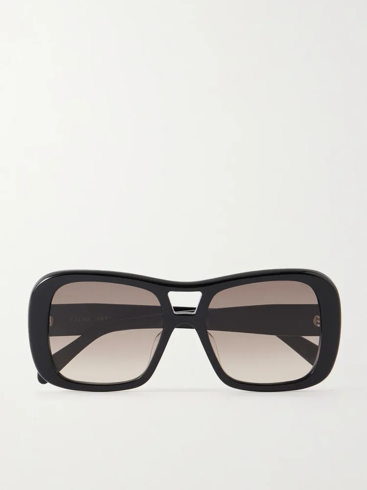 Aviator-style acetate sunglasses