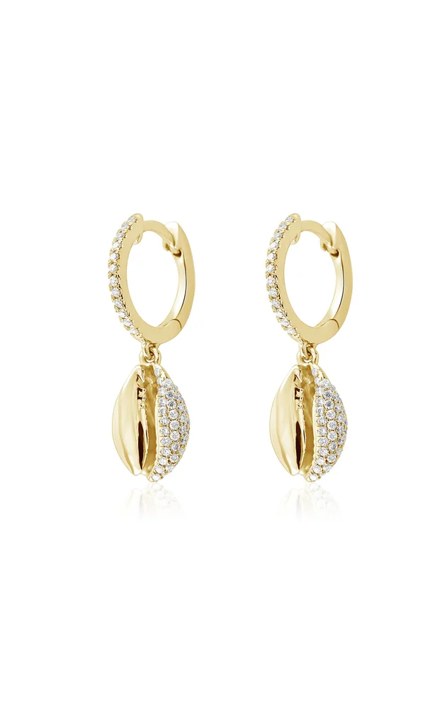 Le Cauri Endiamante 18K Yellow Gold Diamond Huggie Earrings