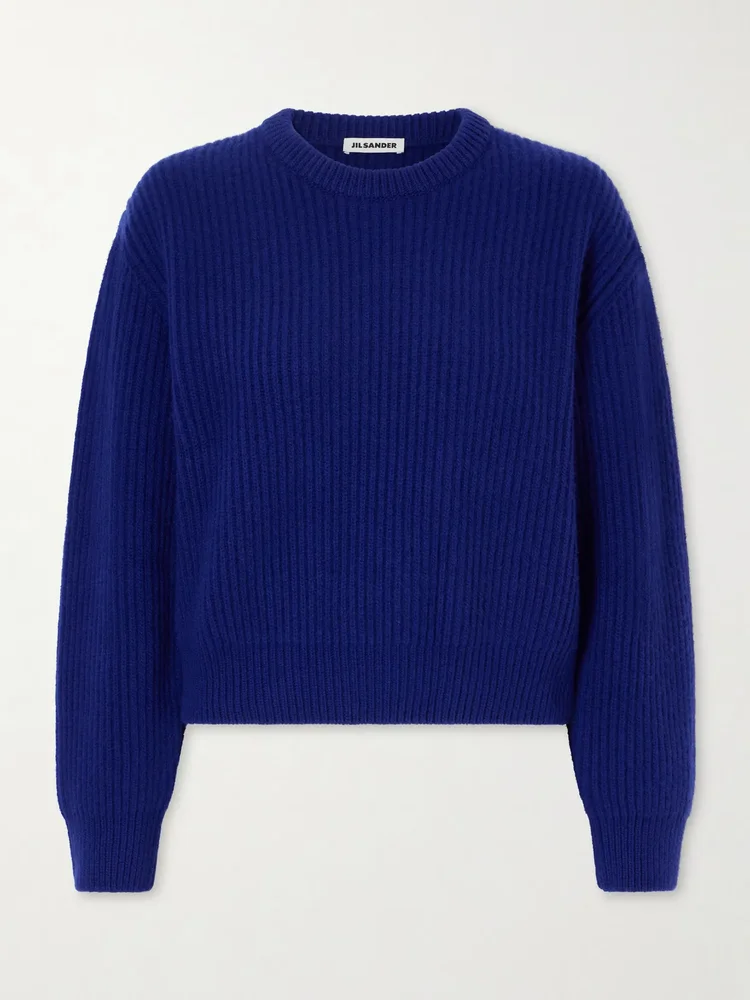 Ribbed-knit wool sweater