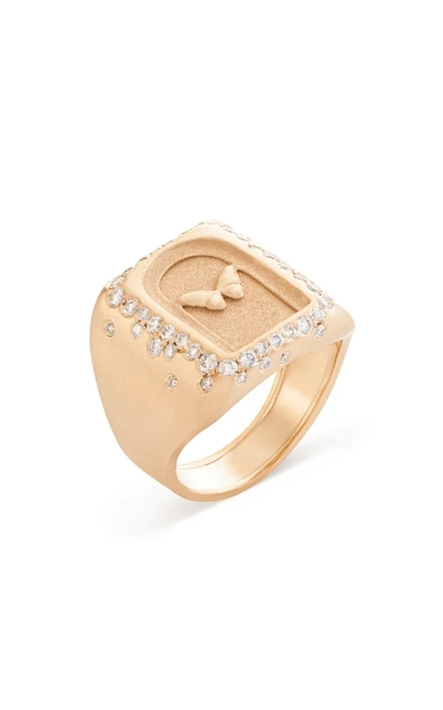Door Of Power Mini 18K Yellow Gold Diamond Ring