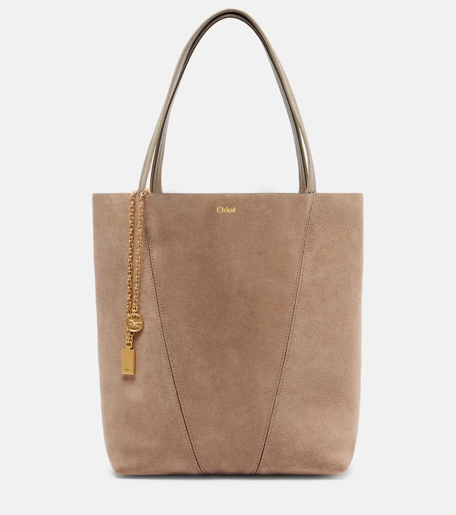 Spin Medium suede tote bag