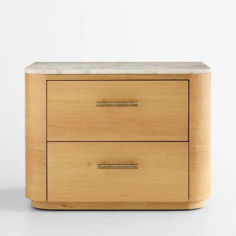 Doubles 30" Marble and Oak Wood Nightstand by Venus Williams