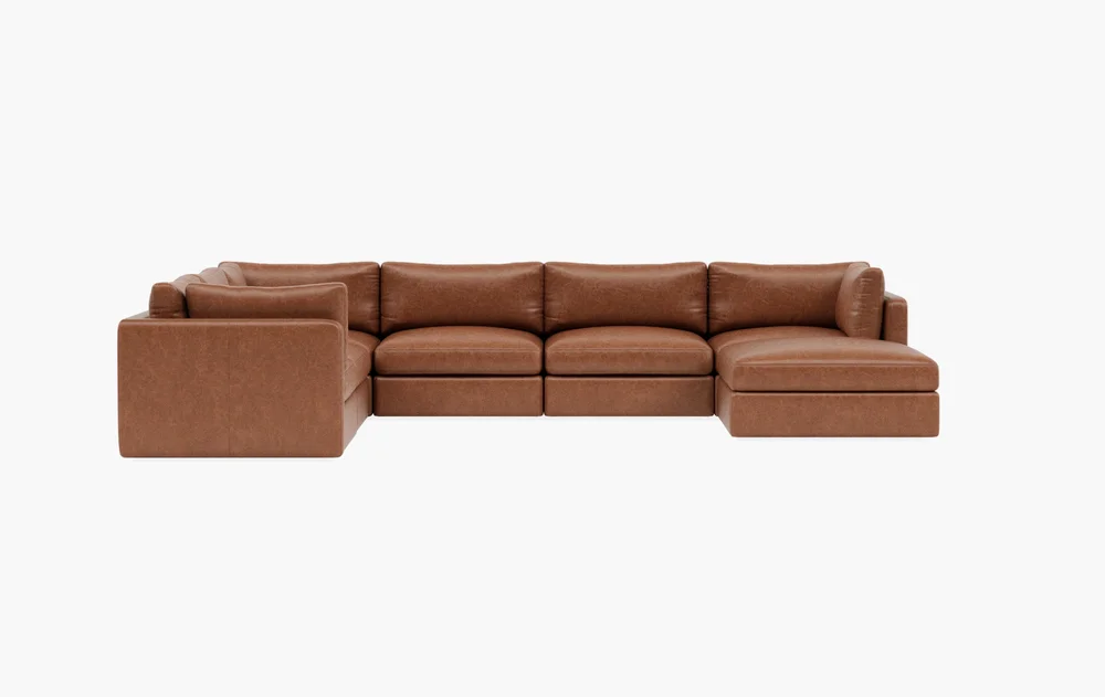 Tatum Leather · Leather Modular Corner Chaise Sectional