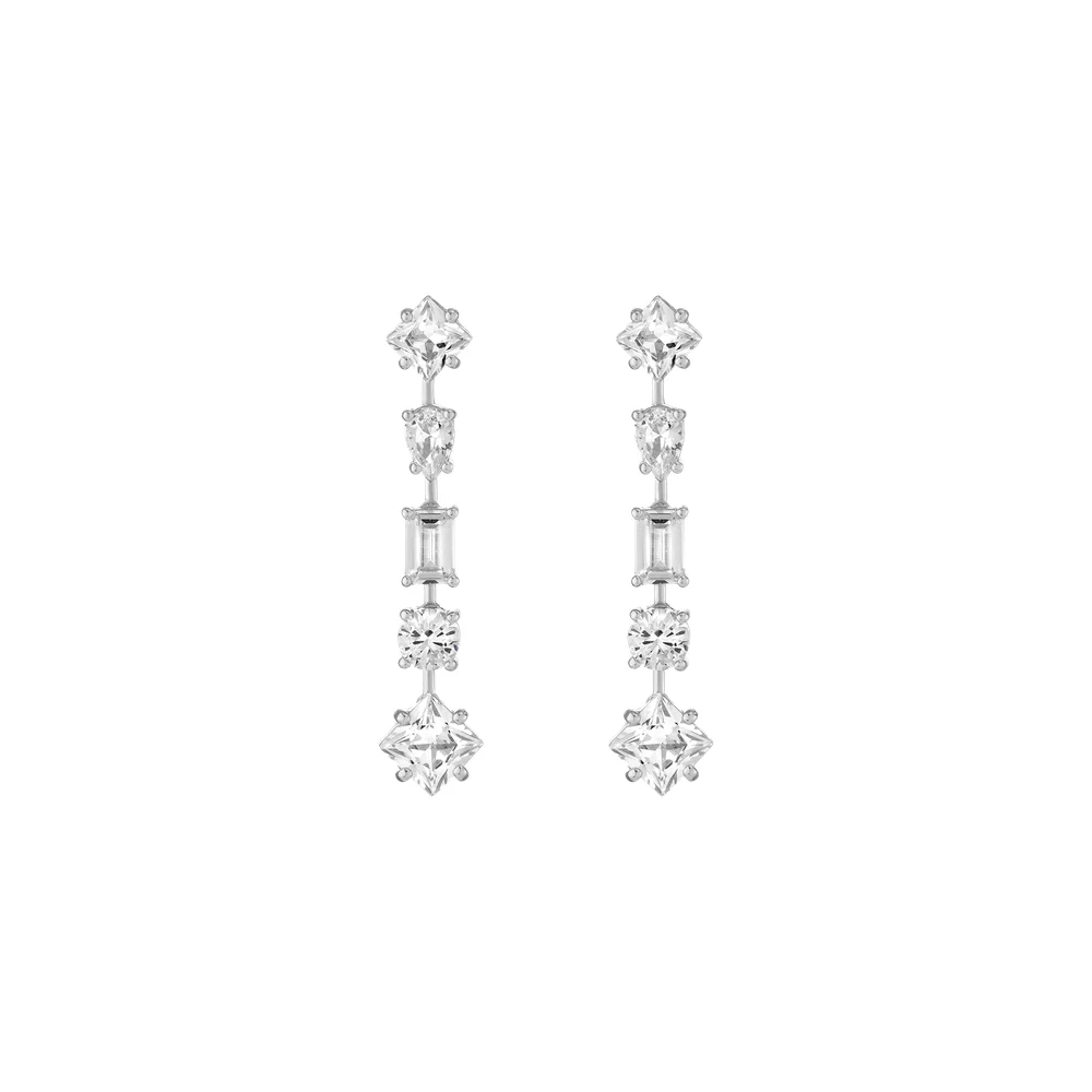 Lab Grown White Sapphire Mosaic Tennis Earrings