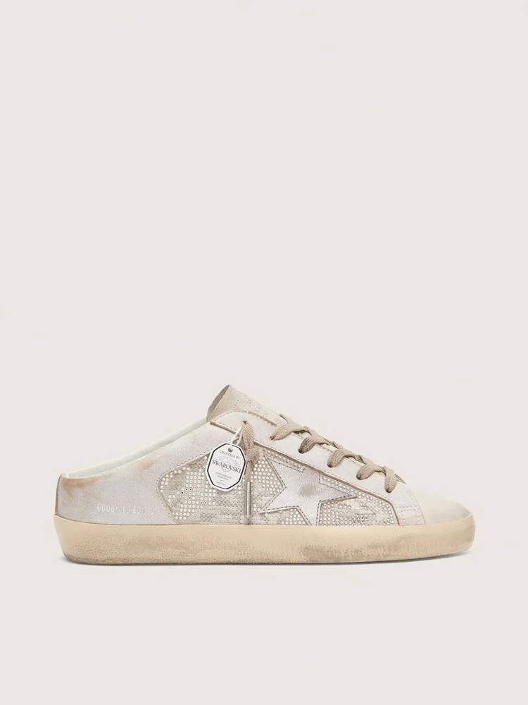 Women's Super-Star Sabots LTD in Swarovski with metallic silver leather star