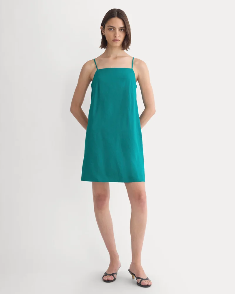 Mini Shift Dress in Stretch Linen