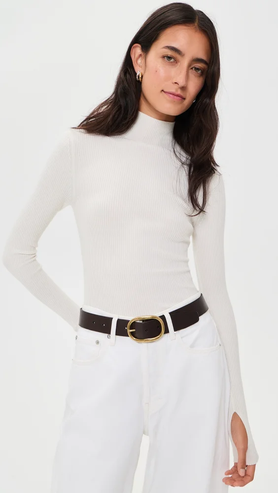 Roberta Ribbed Turtleneck Top