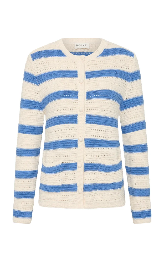 Manon Striped Cotton Knit Cardigan