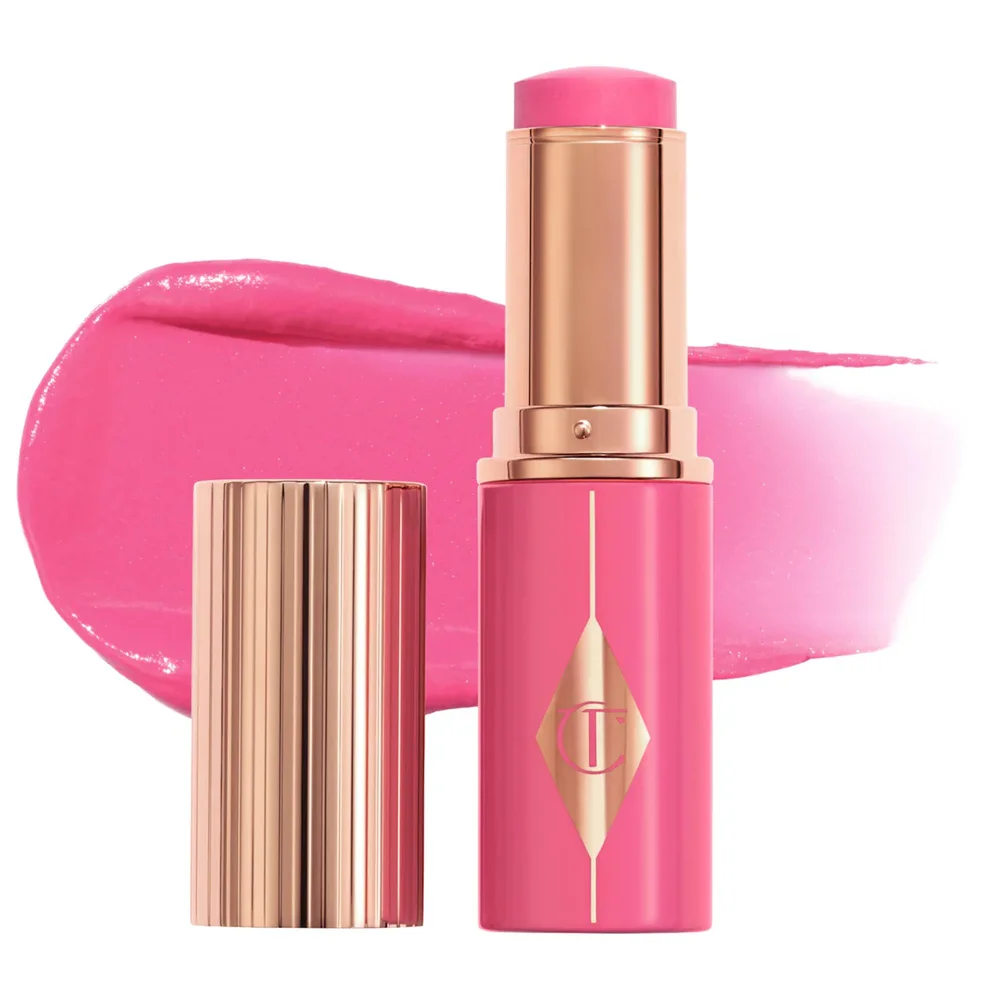 Unreal Lip + Cheek Glow Blush Stick with Hyaluronic Acid in Pinky Glow
