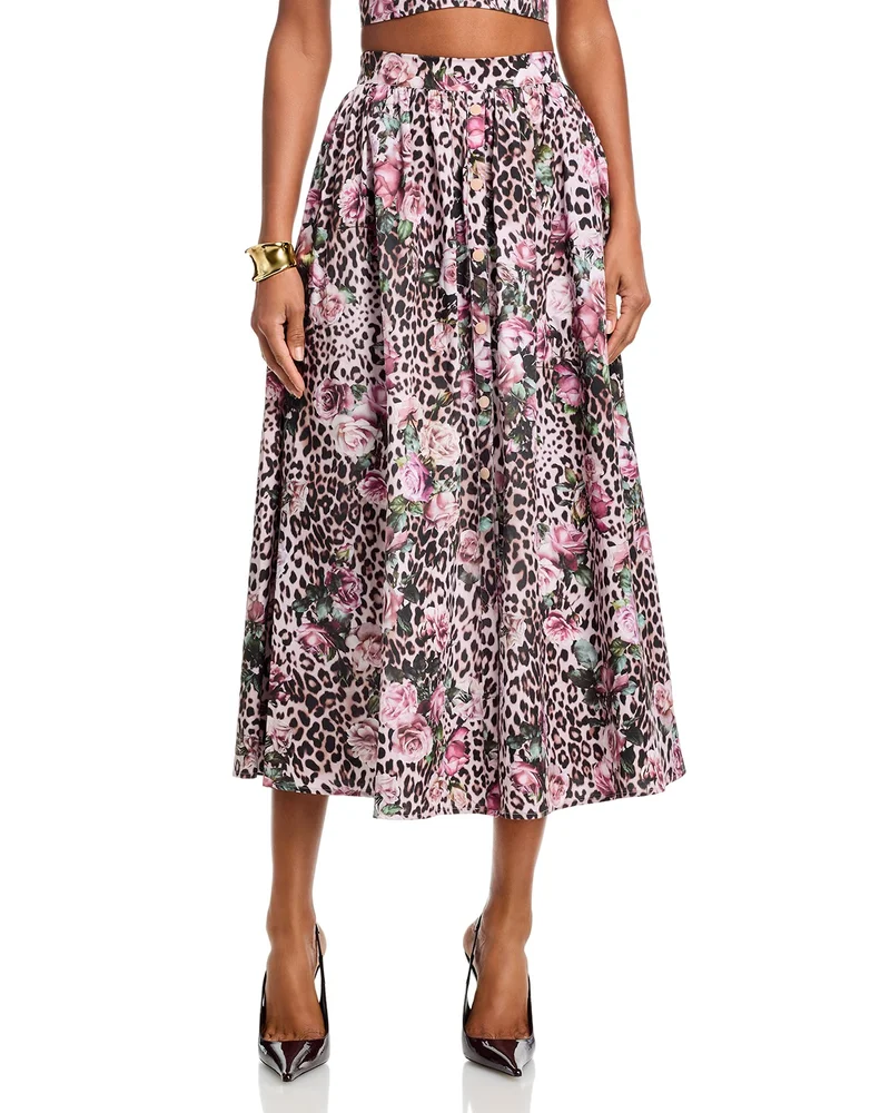 Seina Front Placket Midi Skirt