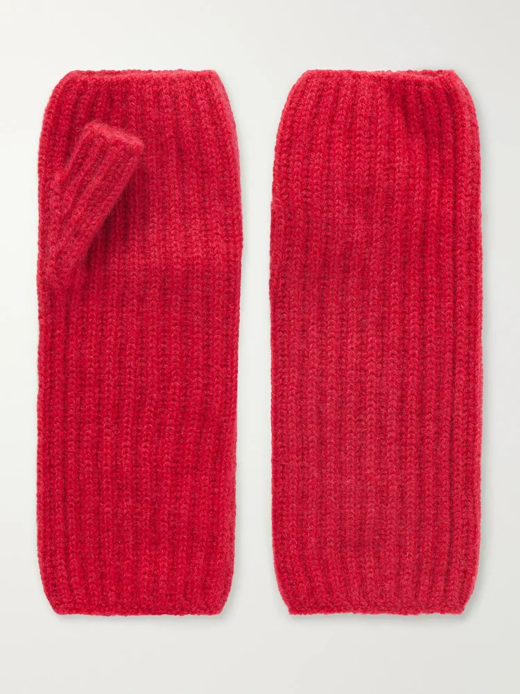 Della ribbed-knit cashmere gloves