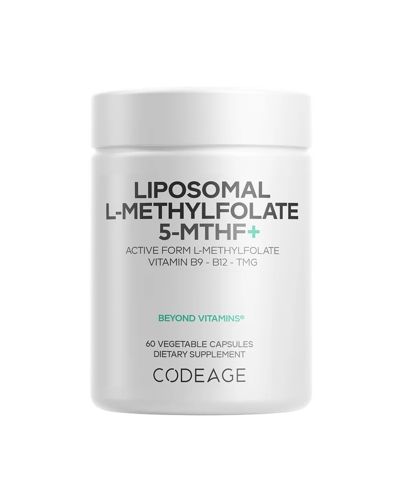 Liposomal L-Methylfolate 5-MTHF+, Active Vitamin B6 & B12, Folate, Betaine TMG