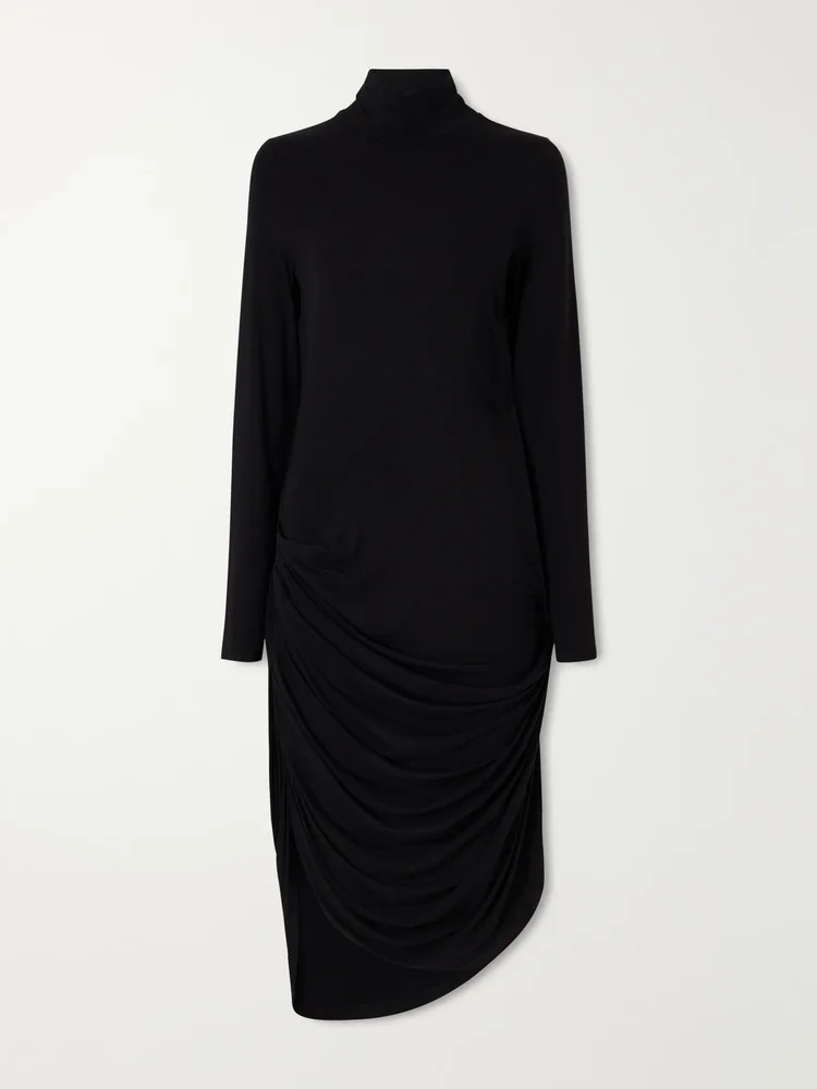 Imogen jersey turtleneck midi dress