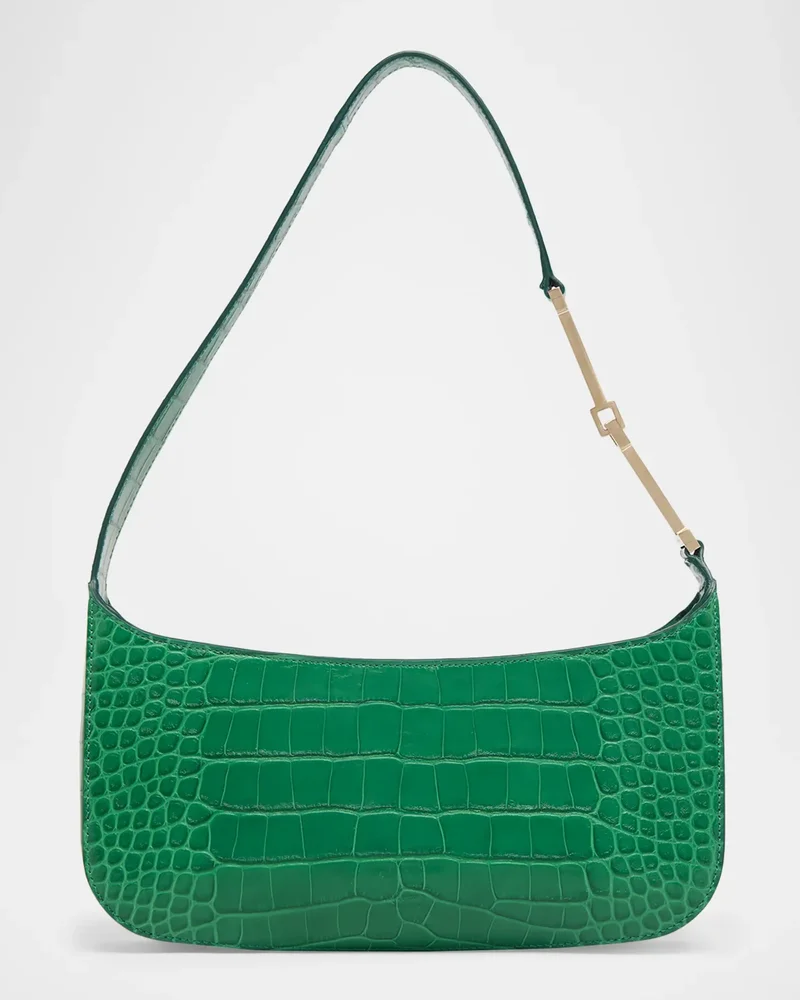 Arc Small Croc-Embossed Leather Shoulder Bag