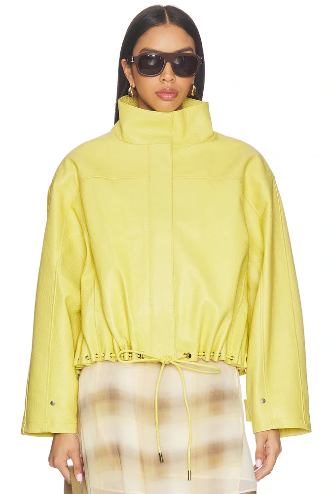 Leather Pebble Utility Jacket