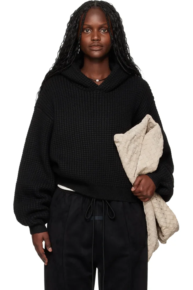 Black Holiday Heavy Waffle 90s Hoodie