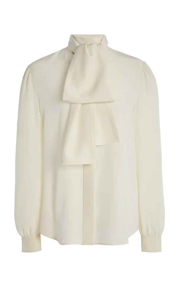 Lavaliere Bow Silk Top