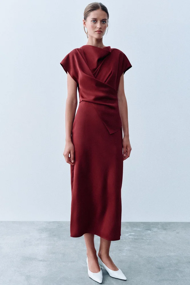 MIDI DRAPED DRESS