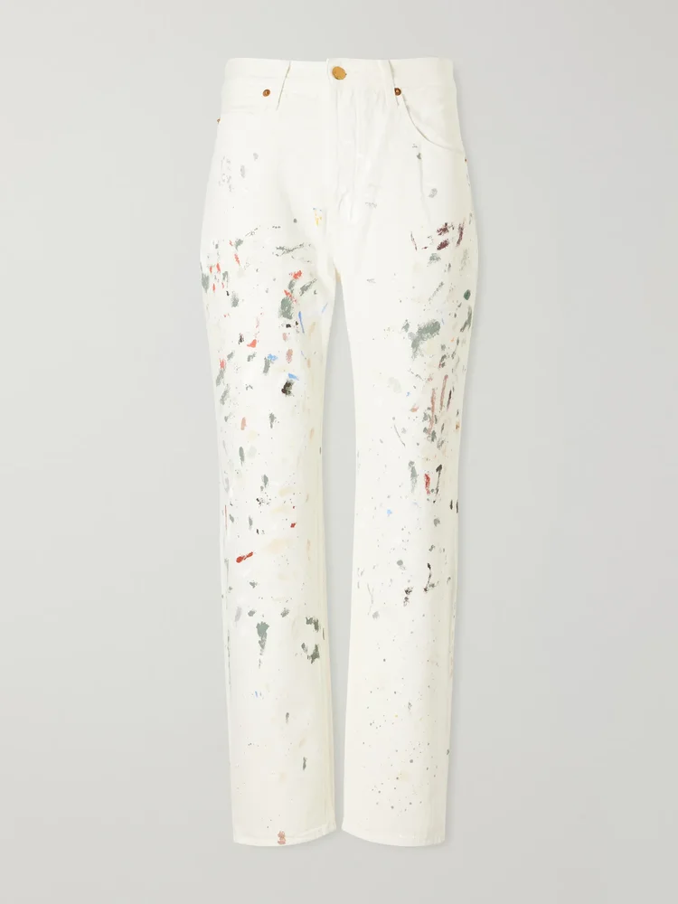 The Slouch paint-splattered low-rise boyfriend jeans