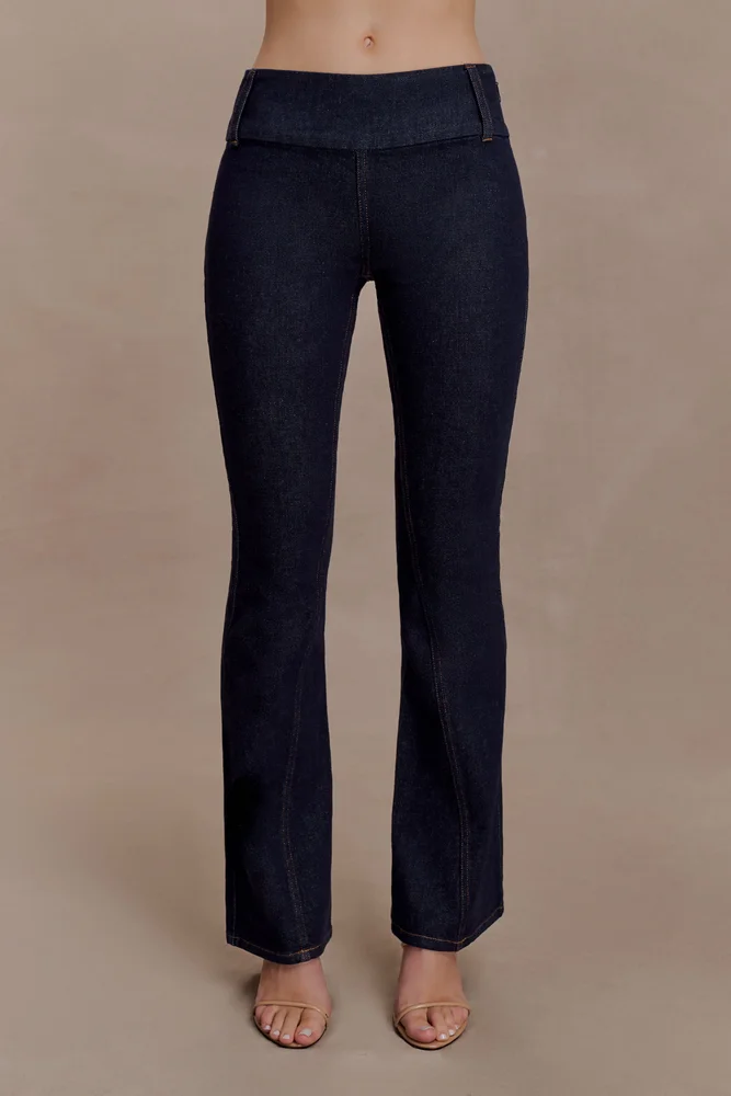 Girlfriend Frayed Flared Jeans