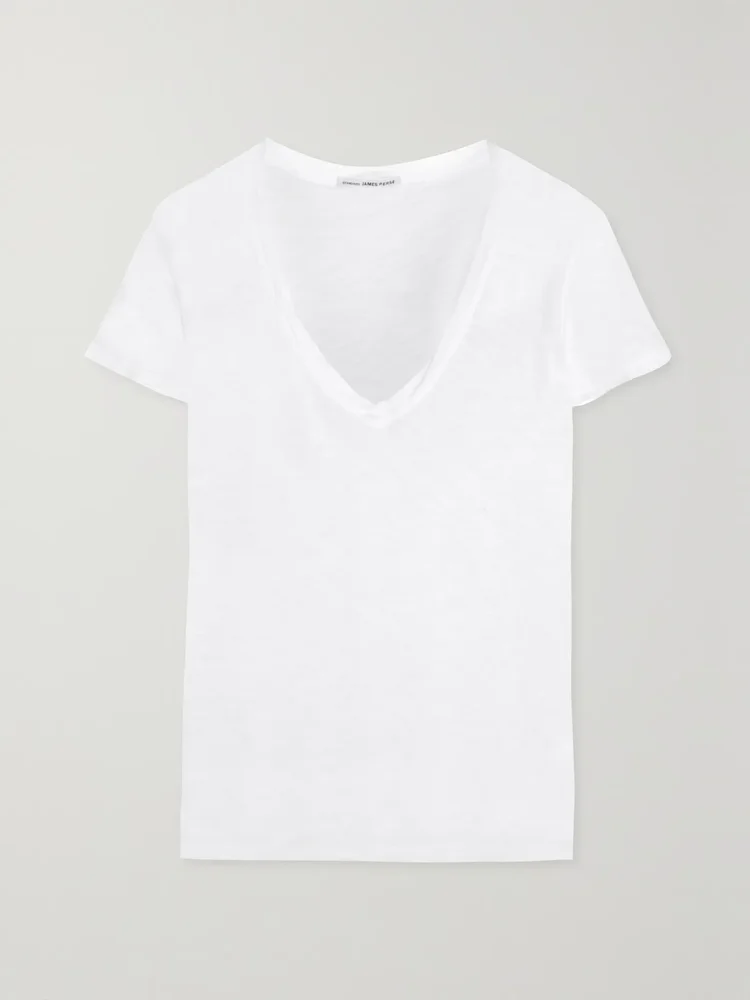 Casual slub cotton T-shirt