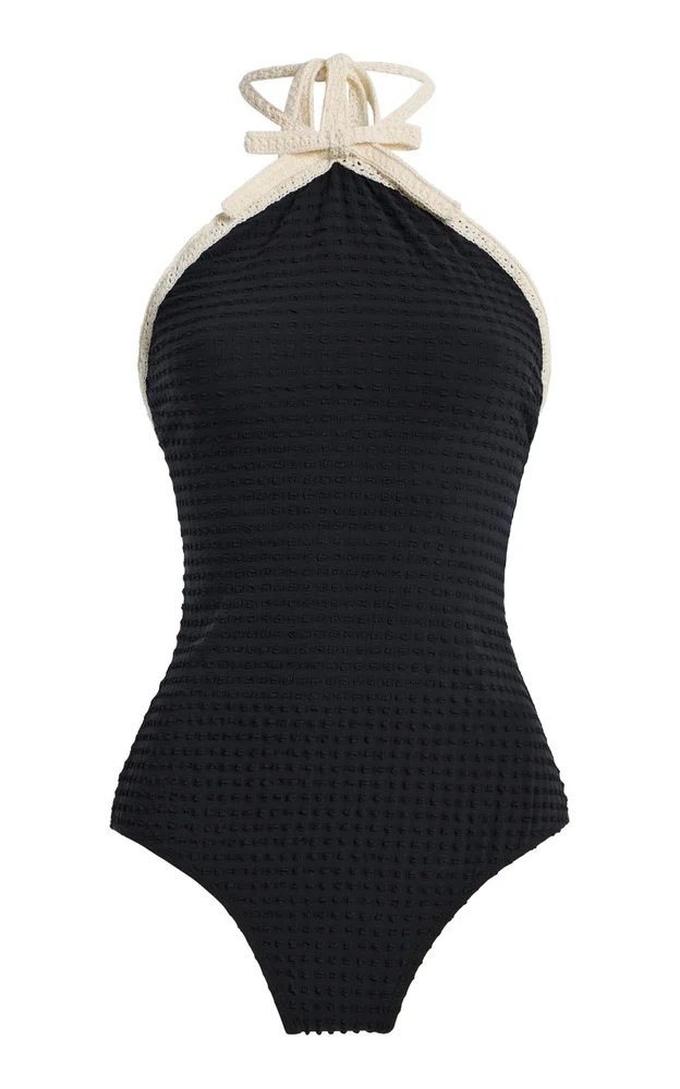 Lenora Color-Blocked Jersey One-Piece Swimsuit