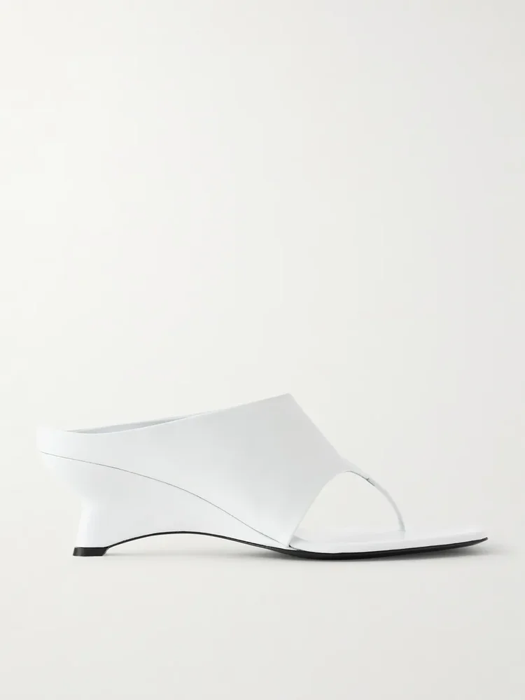 Marlowe leather wedge mules