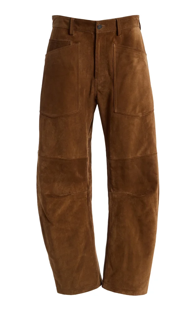 Shon Suede Wide-Leg Pants