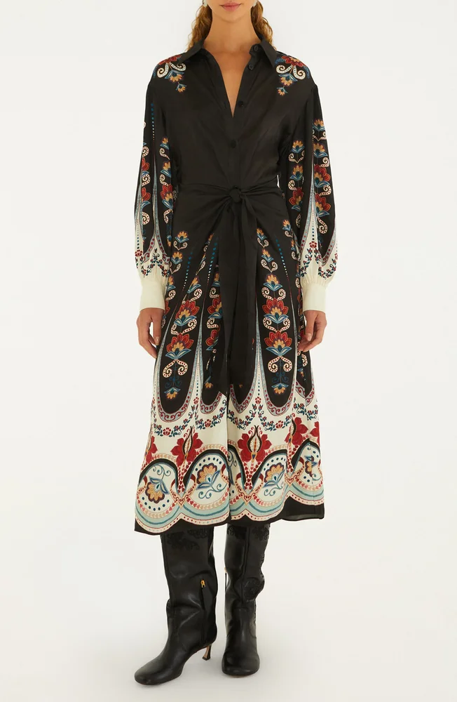 Nikita Long Sleeve Midi Shirt Dress