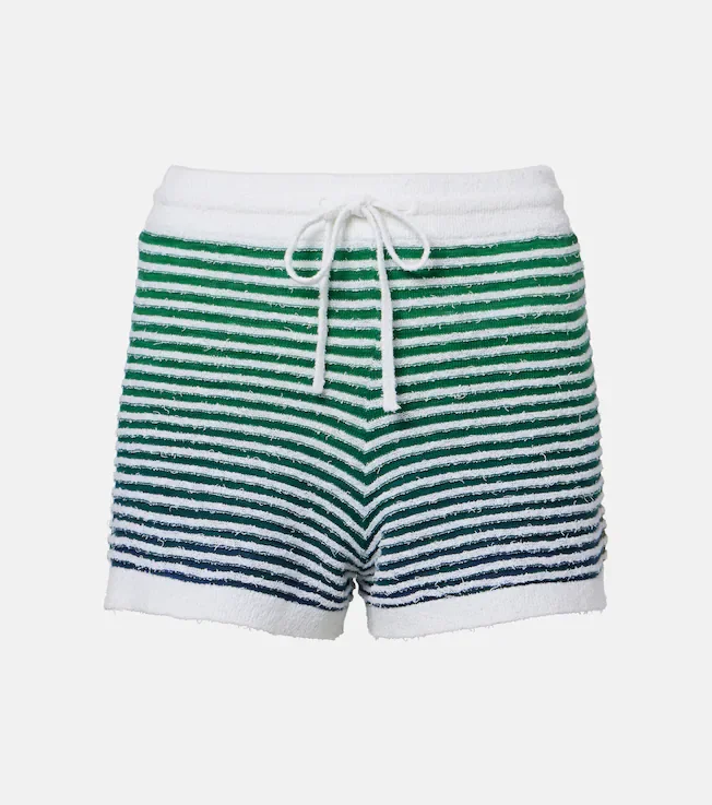 Paula's Ibiza striped cotton-blend shorts