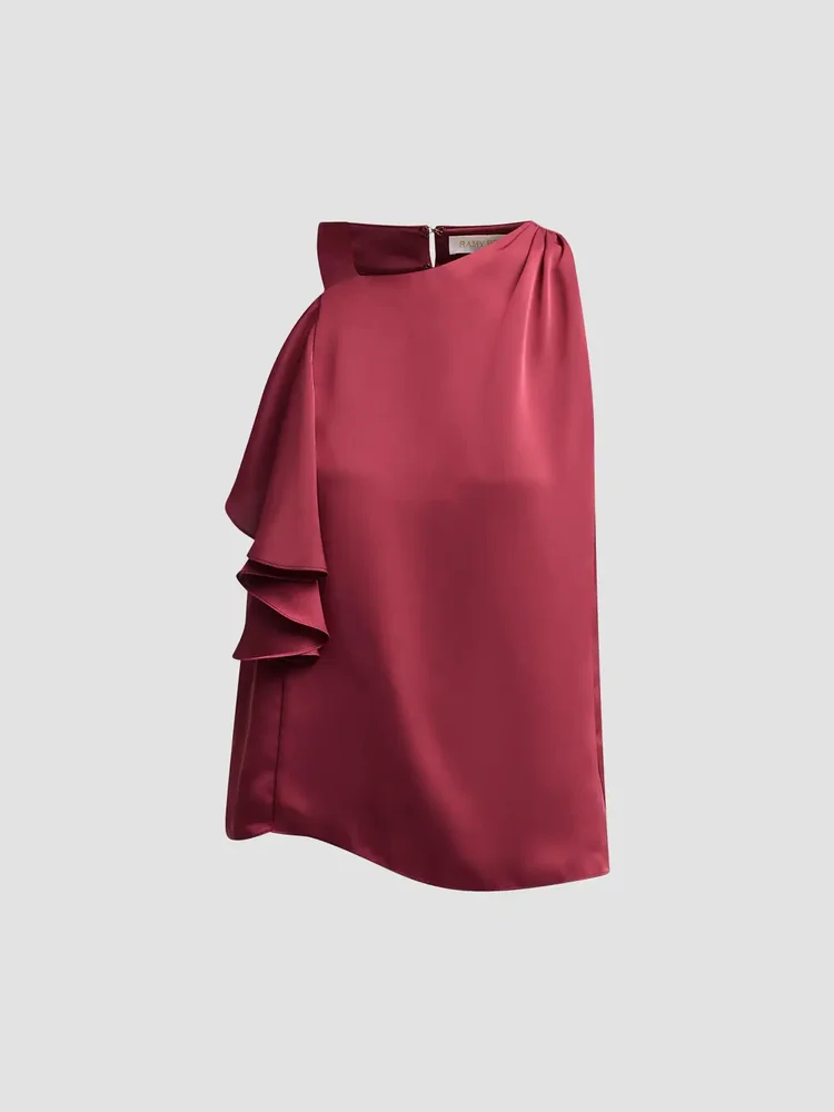 Danielle Draped Satin Blouse