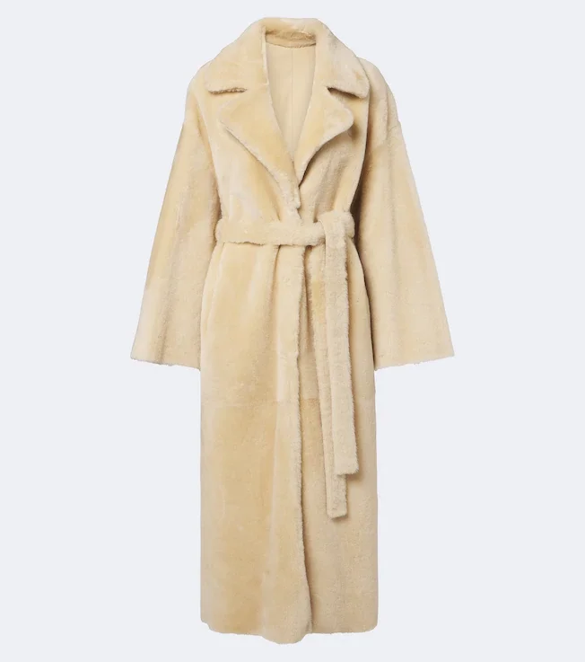 Rien reversible shearling wrap coat