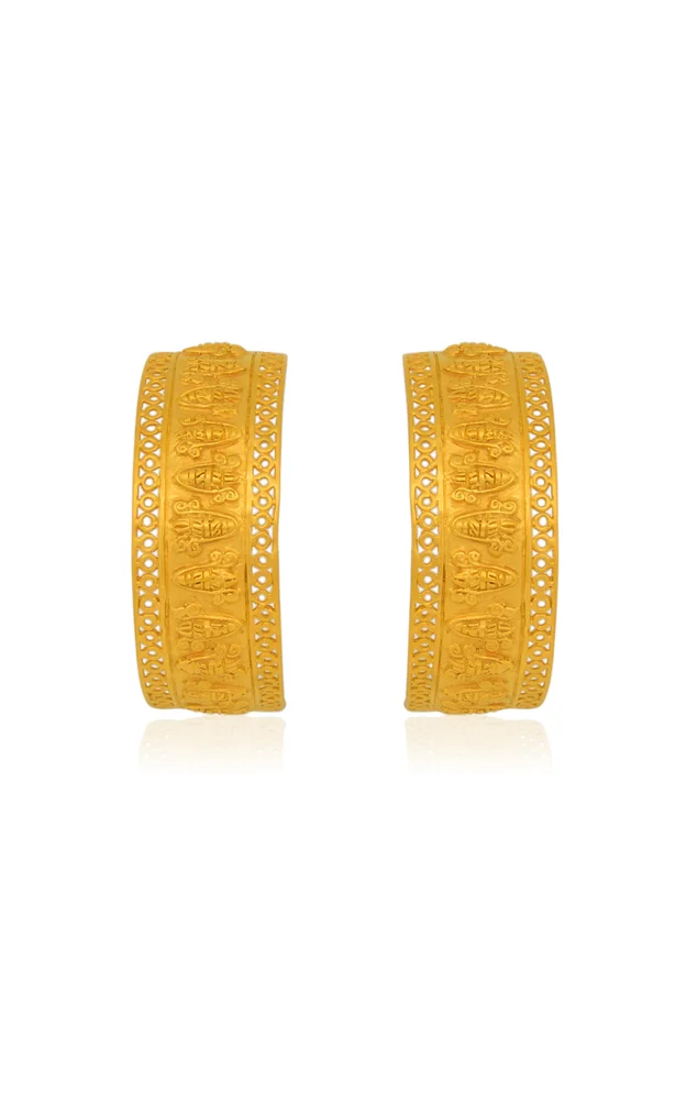 Chaska 24K Gold-Plated Hoop Earrings