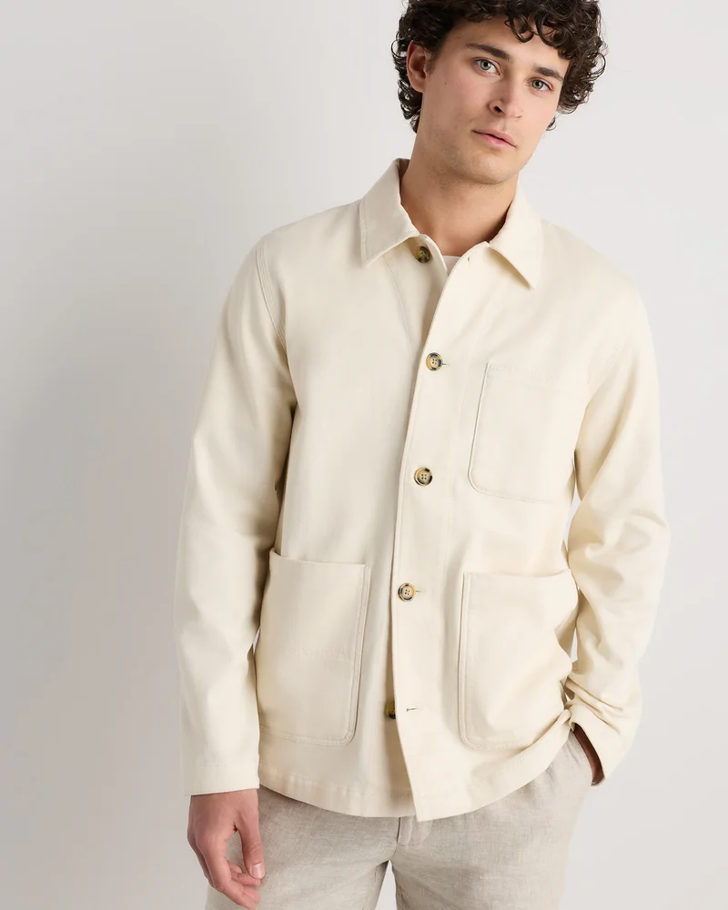 Quince Organic Stretch Chore Jacket in Military Olive