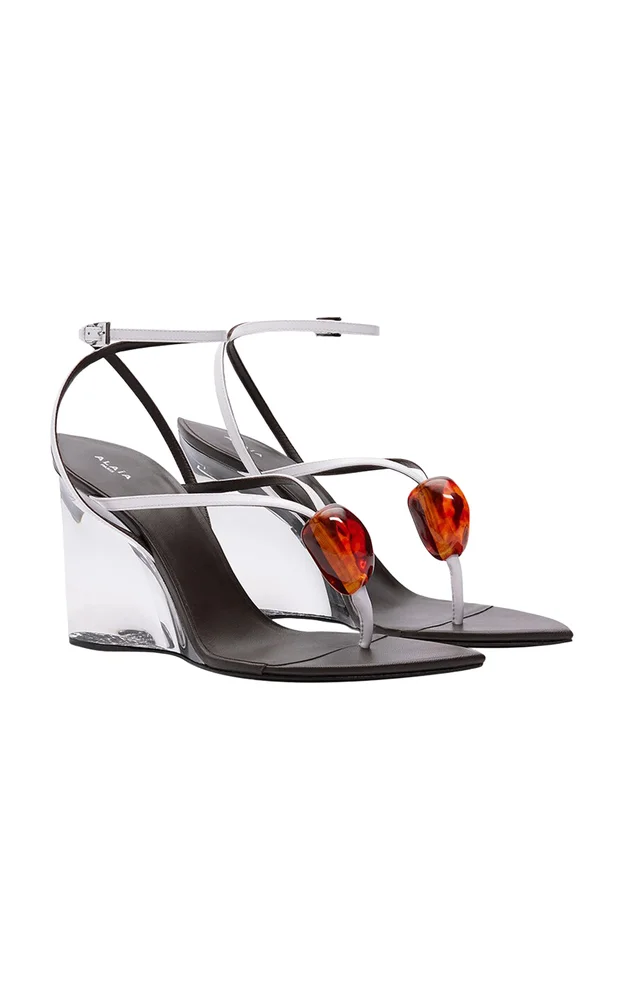 Invisible Thong Wedge Sandals