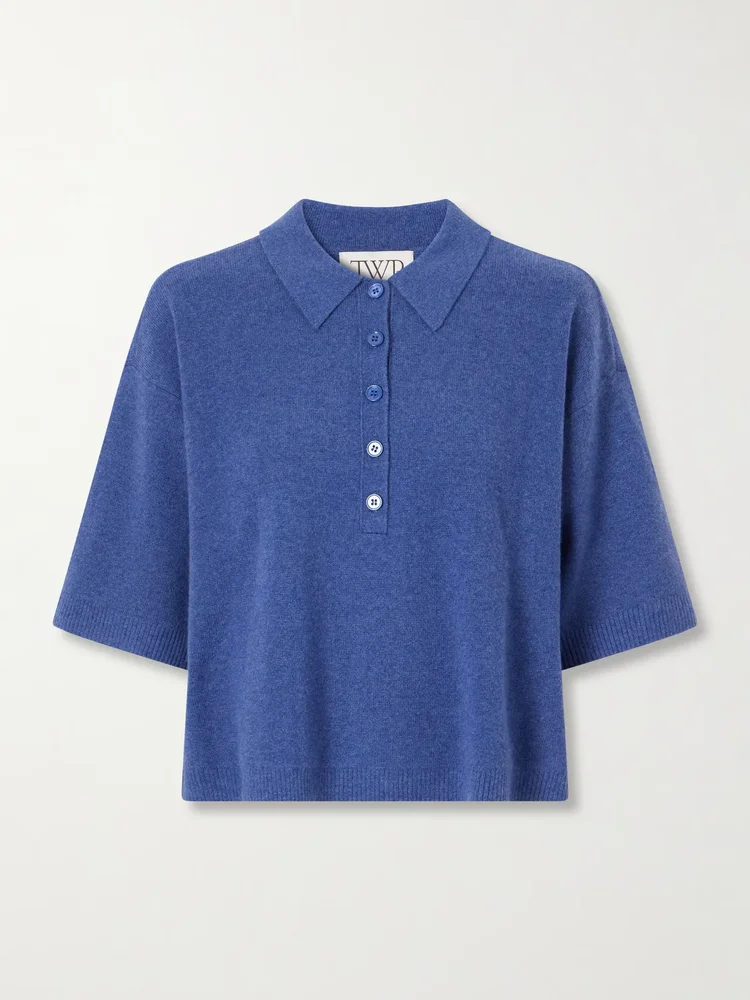ss polo cashmere knitted polo shirt