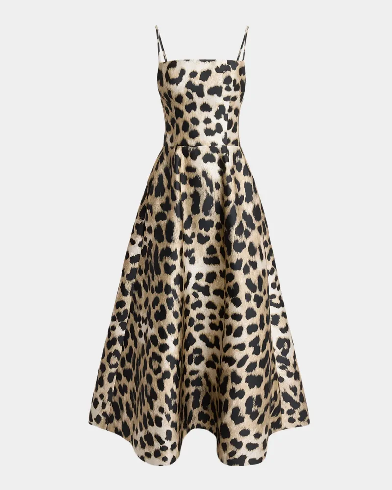 Sleeveless Animal-Print Gown