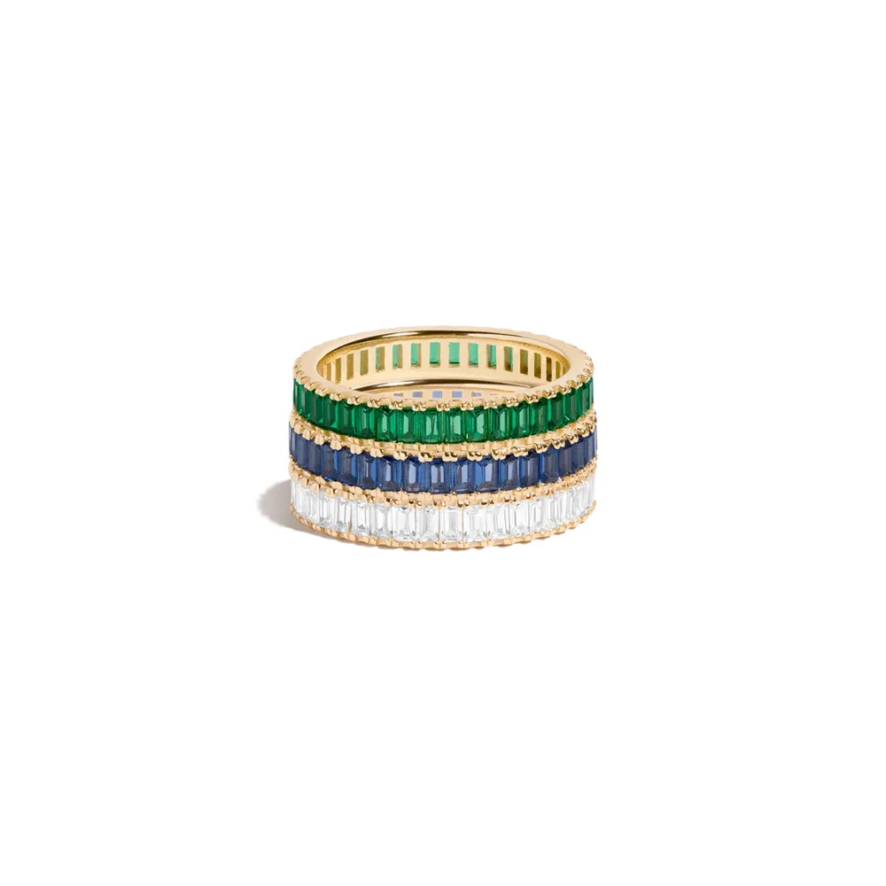 Gemstone Baguette Eternity Ring Stack