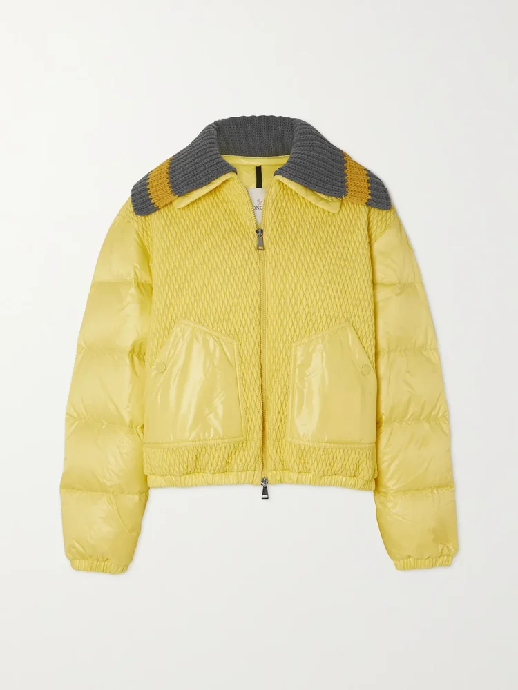 Apront cropped quilted shell down bomber jacket