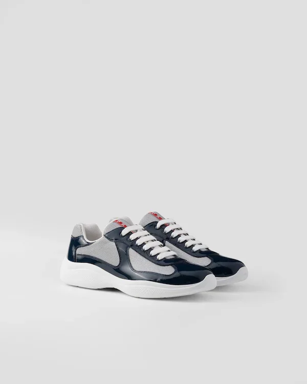 Patent leather and technical fabric Prada America's Cup sneakers
