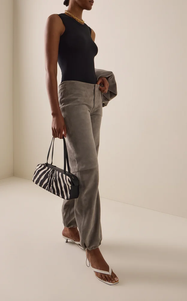 Sport Suede Mid-Rise Wide-Leg Jeans